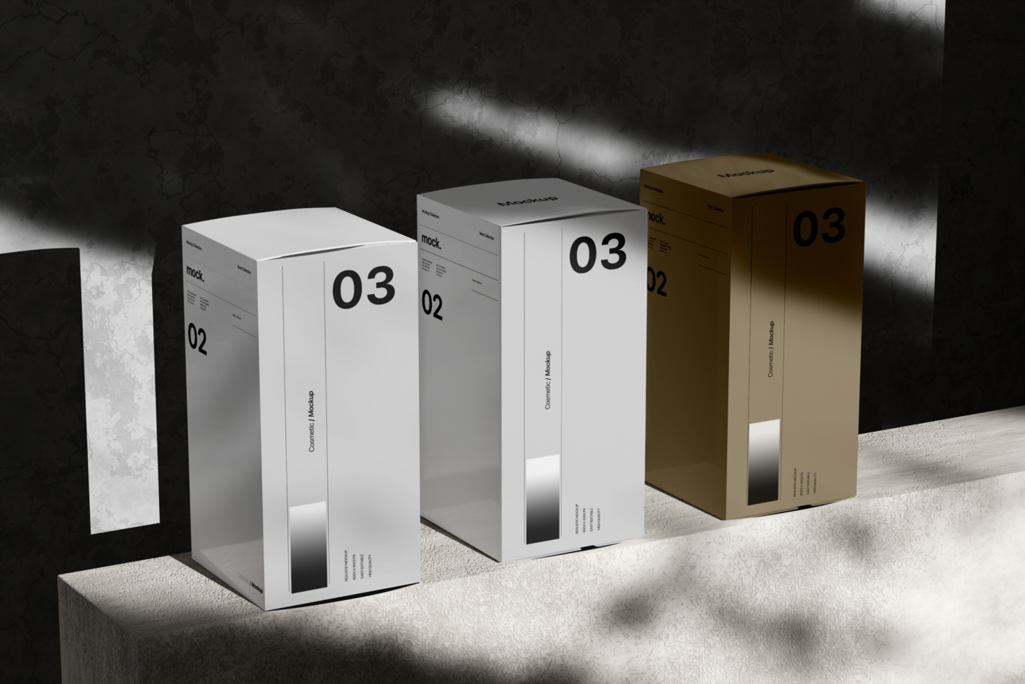 Box Mockup with Realistic Scene and Shadow Background psd