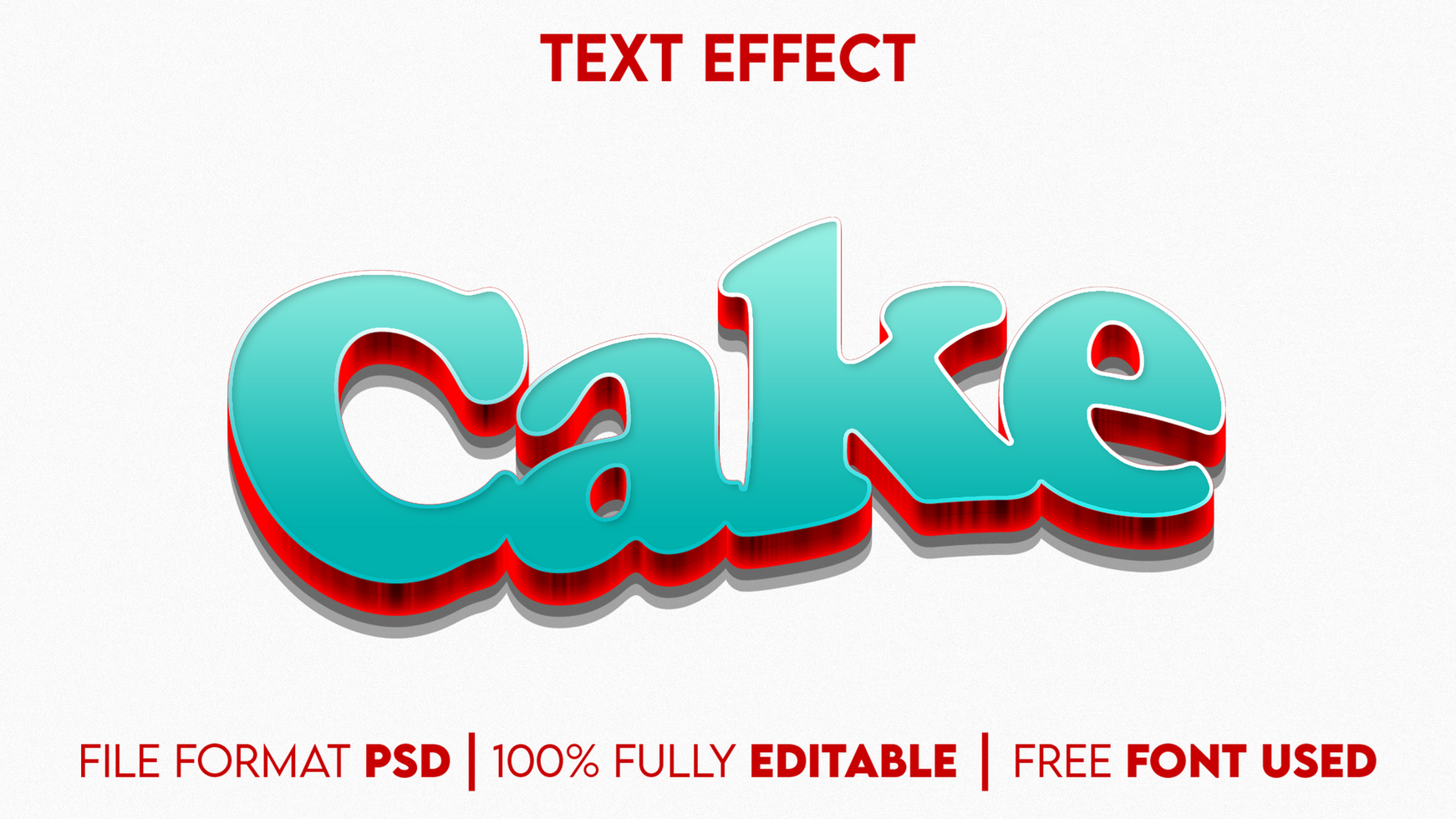 Cake 3d editable text effect psd