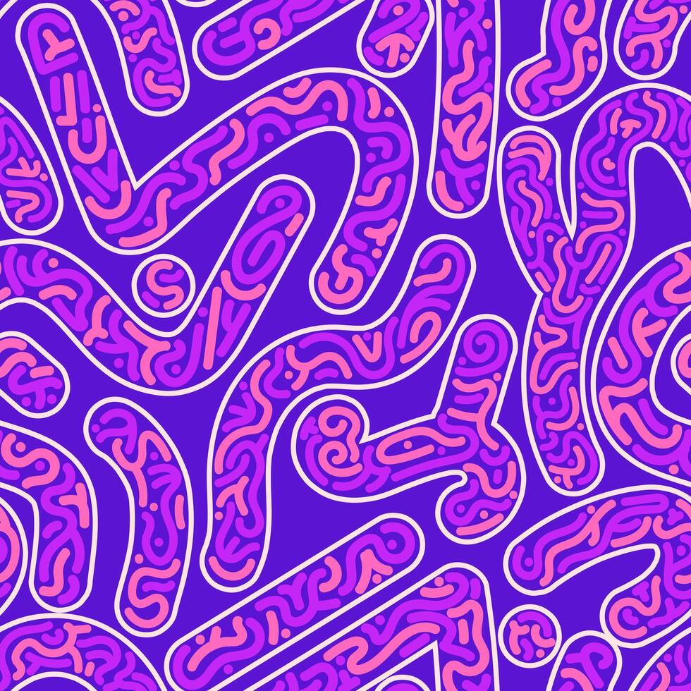 illustration of doodle seamless pattern inside the line vector