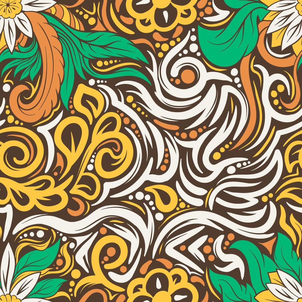 illustration of an abstract cultural batik pattern with thick seamless lines vector