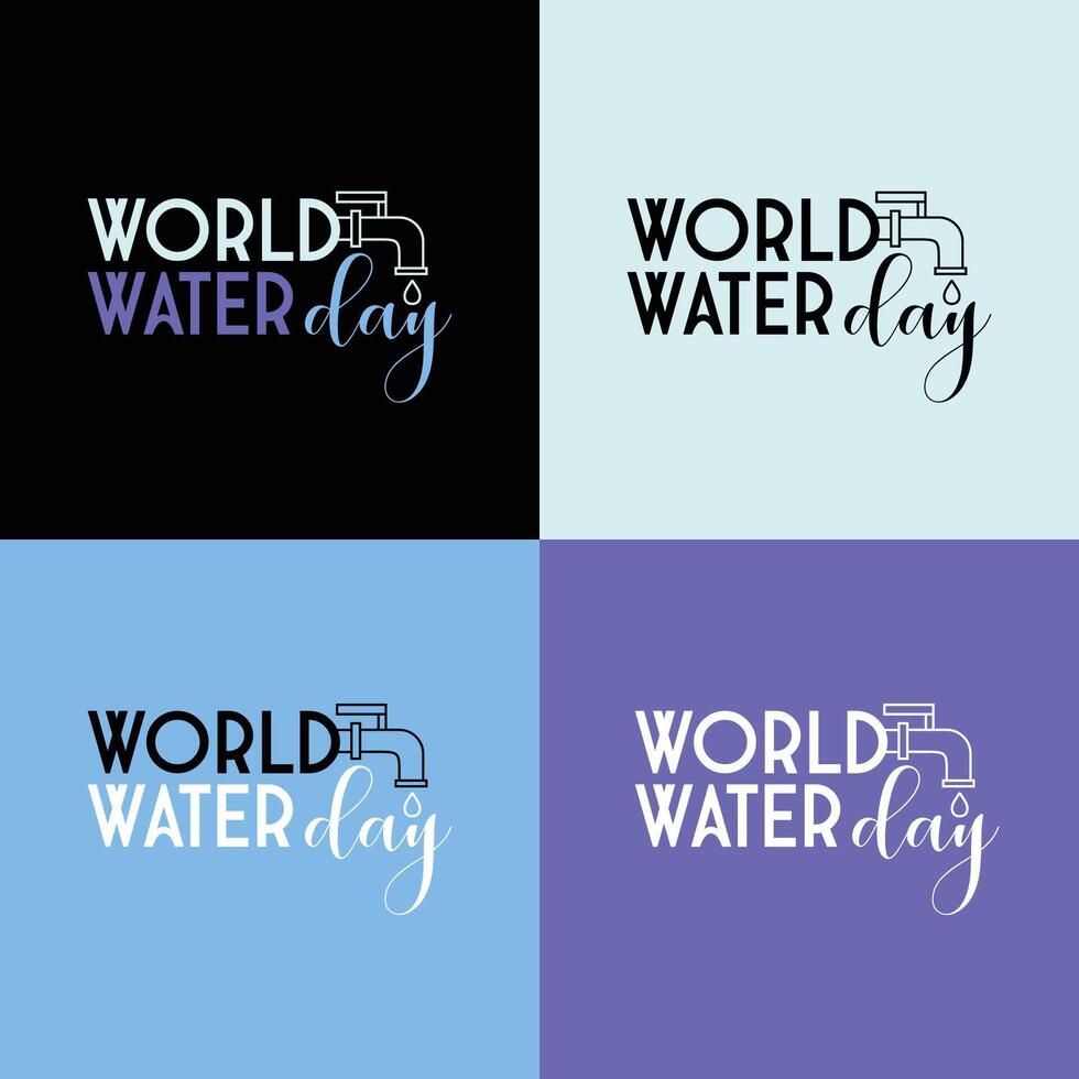 mundo agua día logo diseño modelo concepto vector