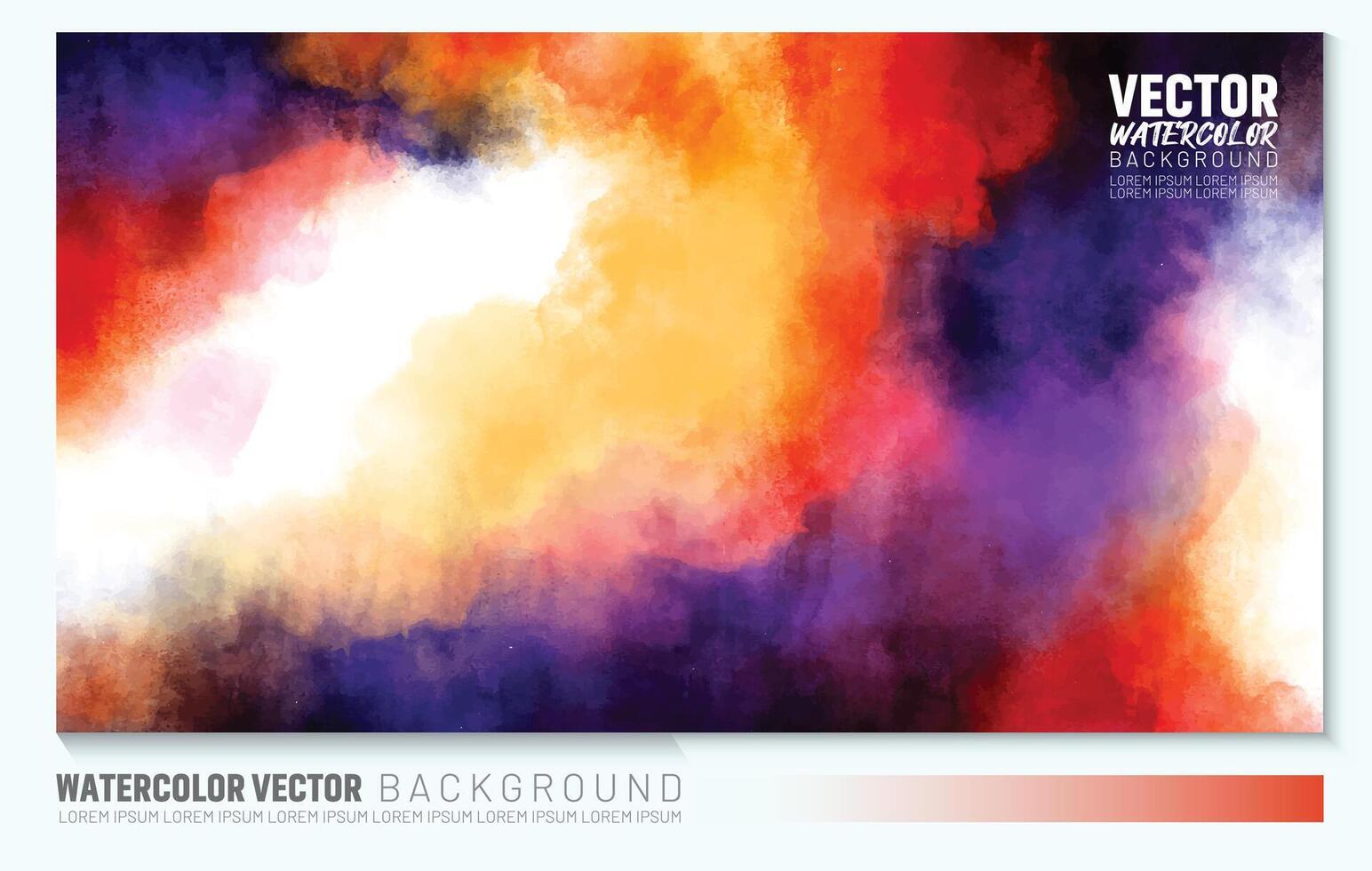 Navy, Blue, Red, Pink, Peach, Orange, Yellow watercolor background vector