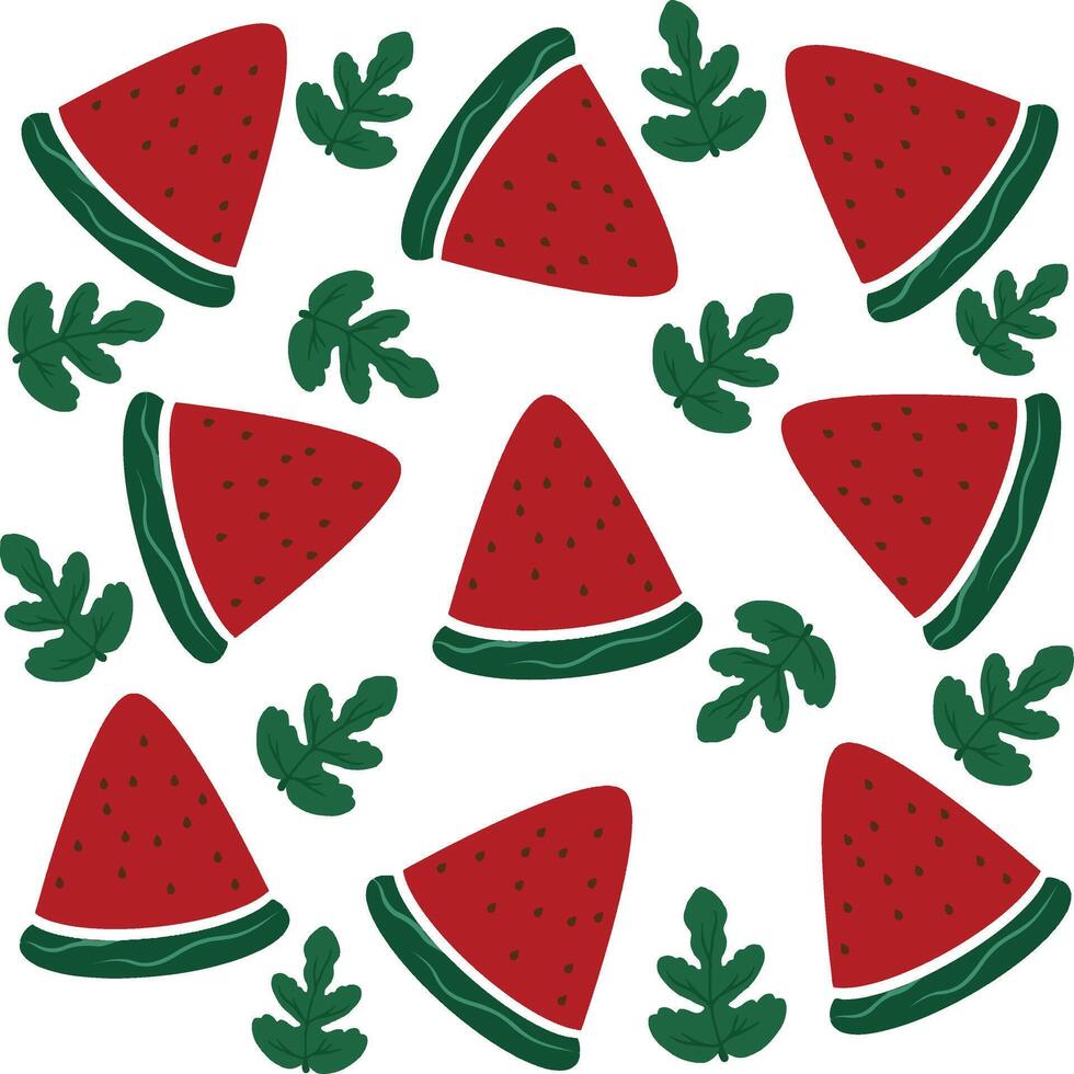 SEAMLESS PATTERN RED WATERMELONS SLICE vector