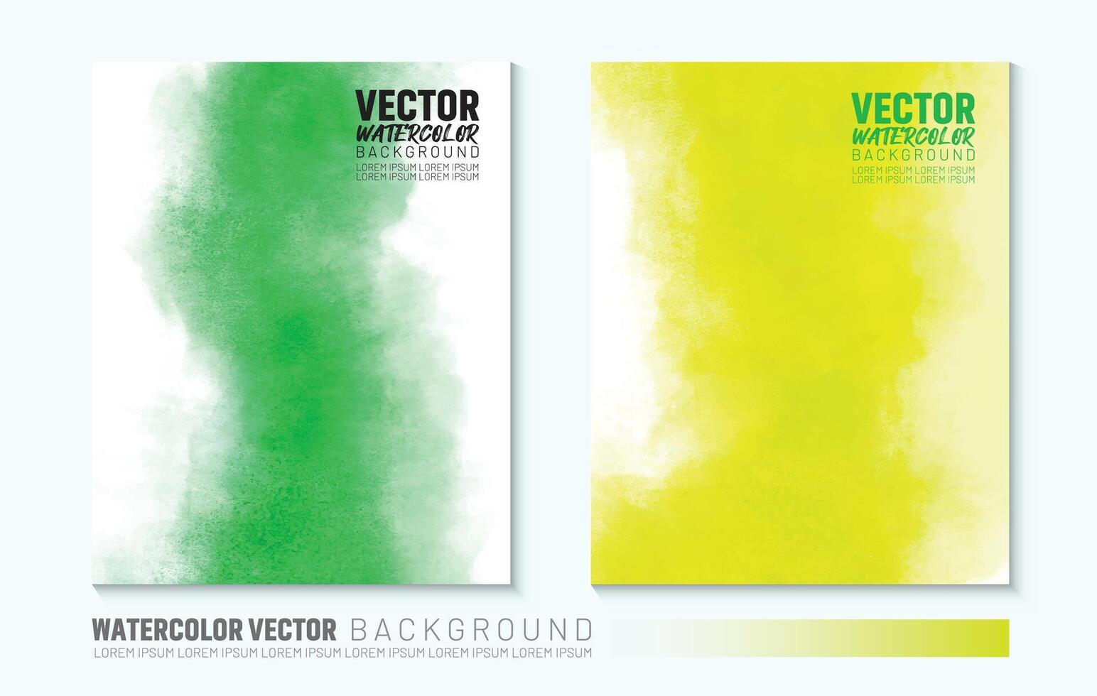 Watercolor art background cover template set vector