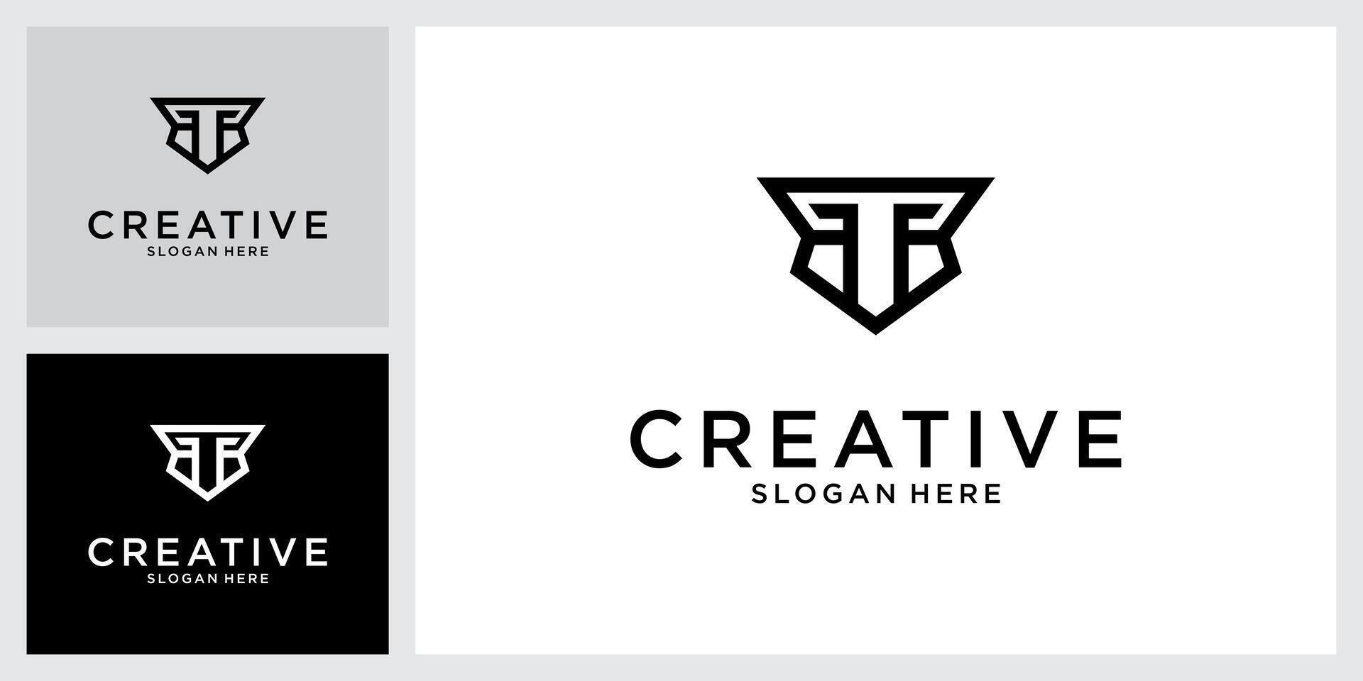 T or TT initial letter logo design vector