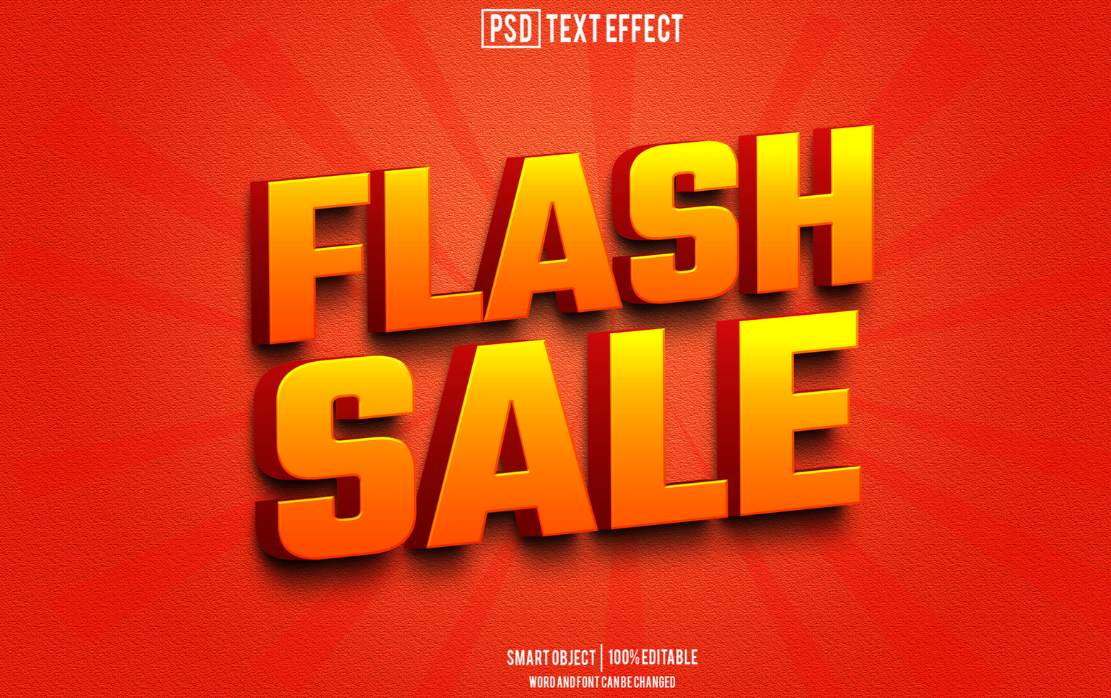 flash sale text effect, font editable, typography, 3d text. psd