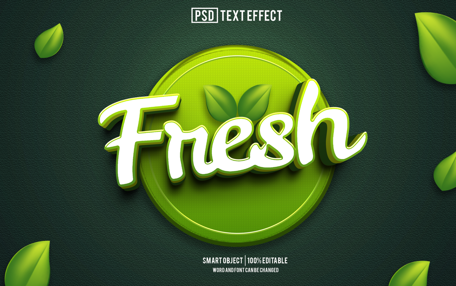 fresh  text effect, font editable, typography, 3d text psd