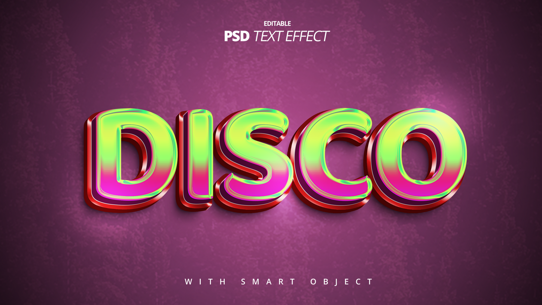 discoteca festa 3d testo effetto design psd