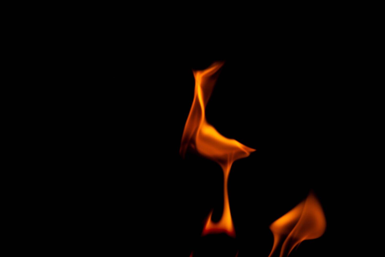 Hot flames on a black background. Beautiful flame of fire in the dark. Abstract of burning flames and smoke. photo