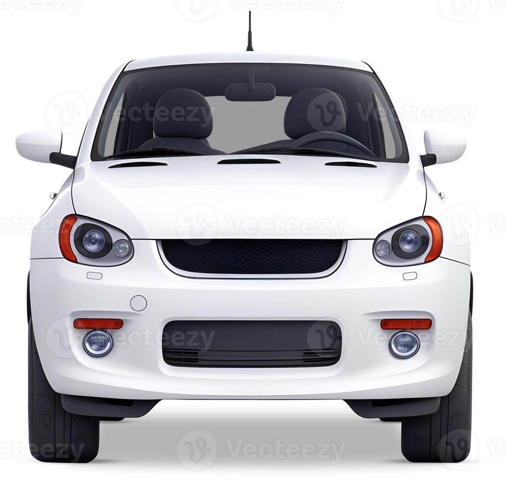 AI generated Small city car in the studio. Ecological modern transport. photo