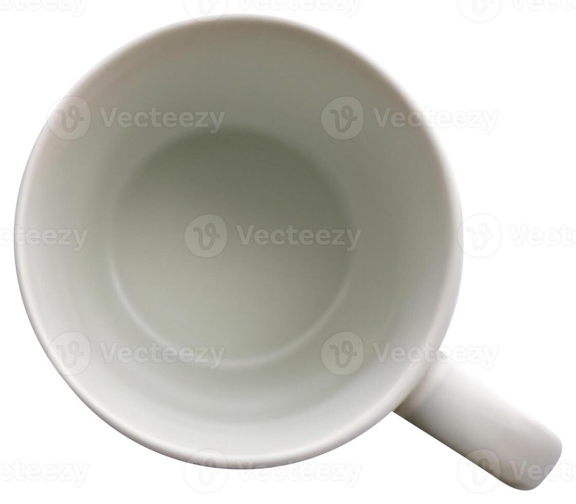 AI generated Top view of empty coffee cup. Mug isolated on background photo