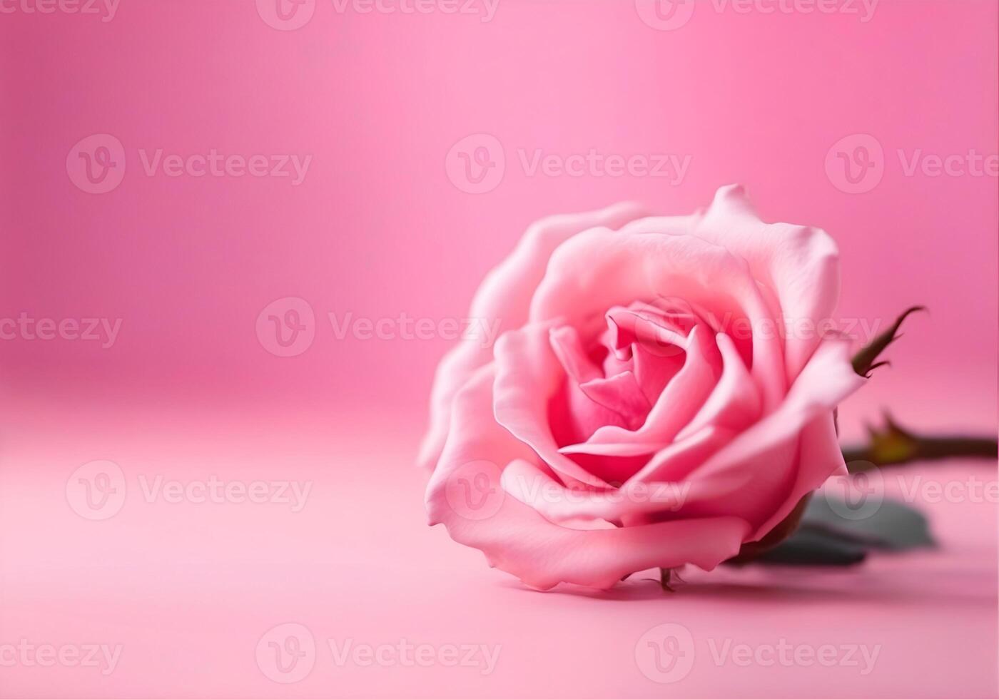 AI generated Soft blur background with rose. Template romantic greeting card with floral photo