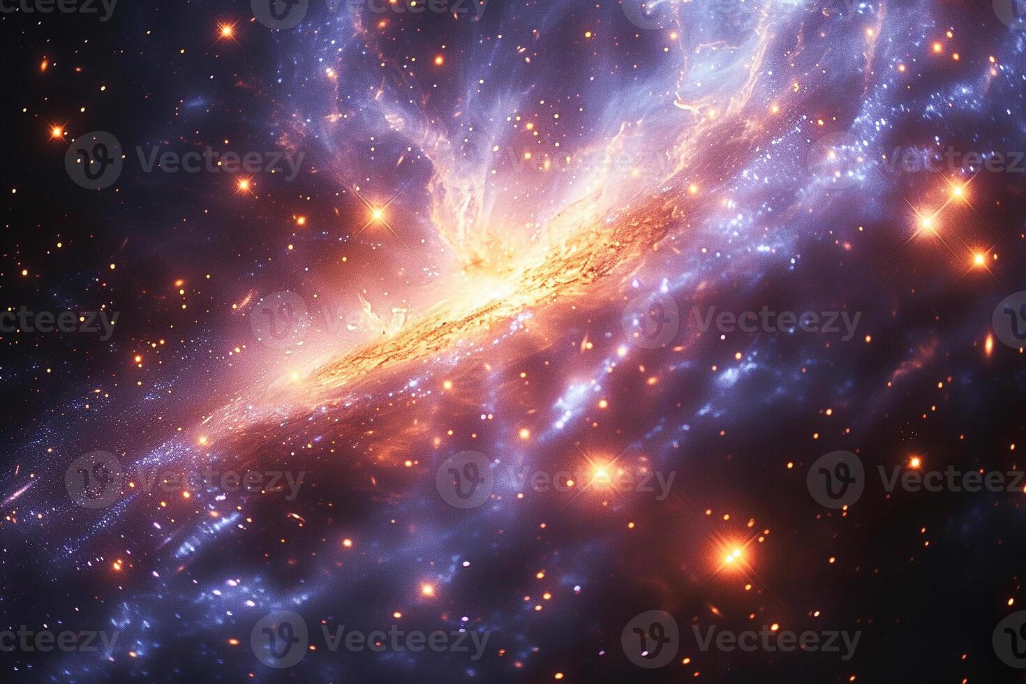 AI generated Majestic Spiral Galaxy Gleaming Amidst a Sea of Stars in the Cosmos photo