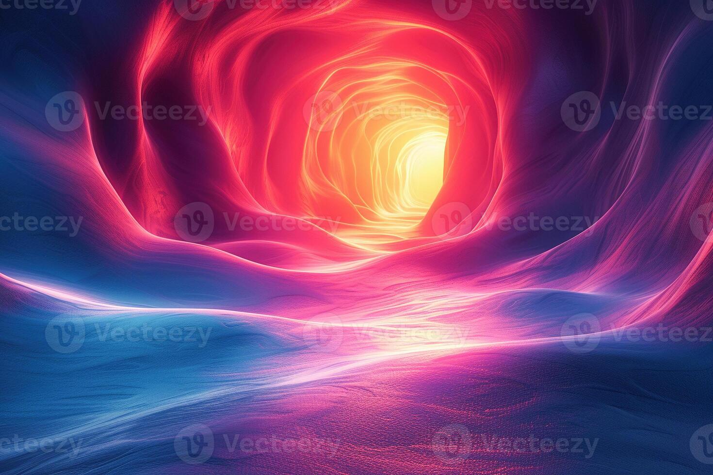 AI generated Futuristic Data Tunnel Visualization Depicting High-Speed Information Transfer photo