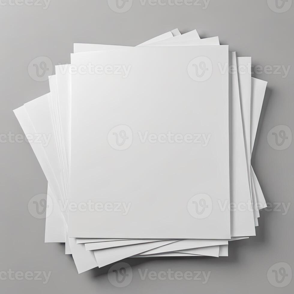 AI generated Mockup of business cards stacks photo