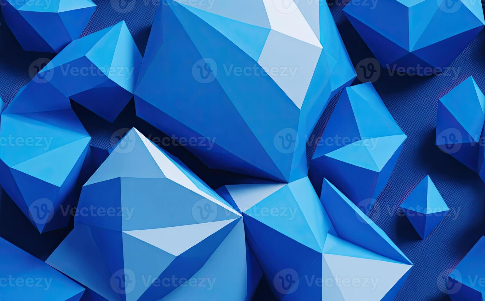 AI generated blue color geometric concept, photo