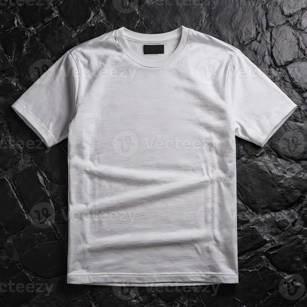 AI generated Top view of empty T-Shirt photo