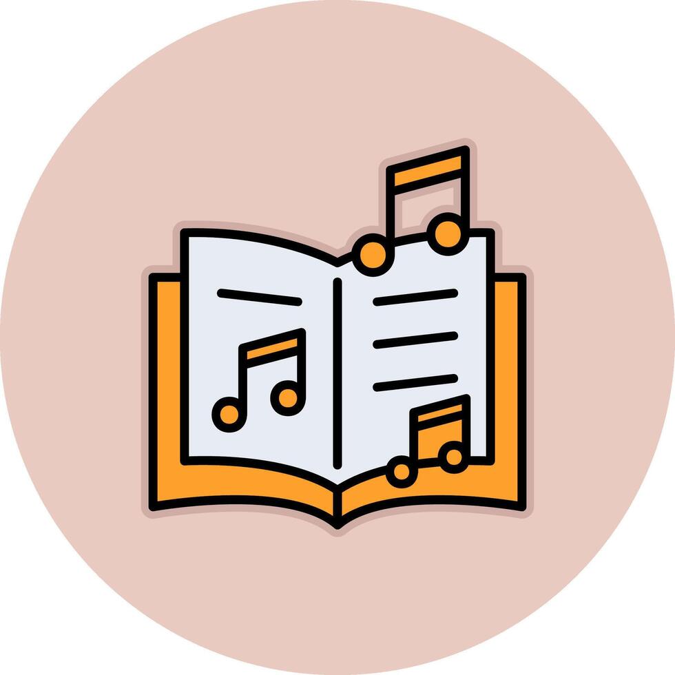 icono de vector de libro de música