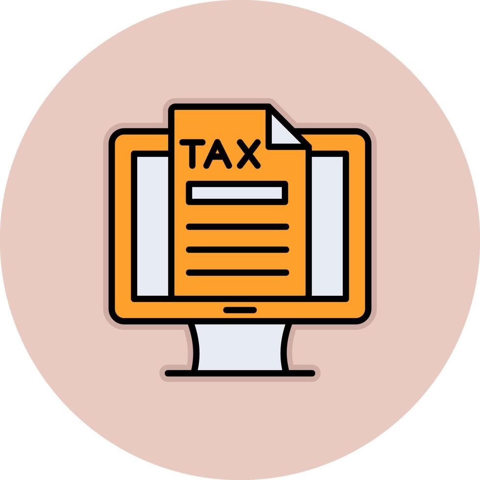 icono de vector de impuestos en línea