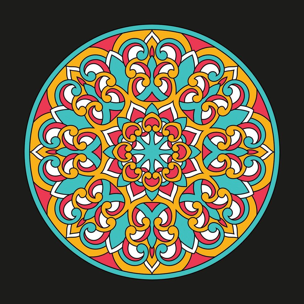 Flower circle Mandala. Vintage decorative elements. Oriental pattern, vector illustration.