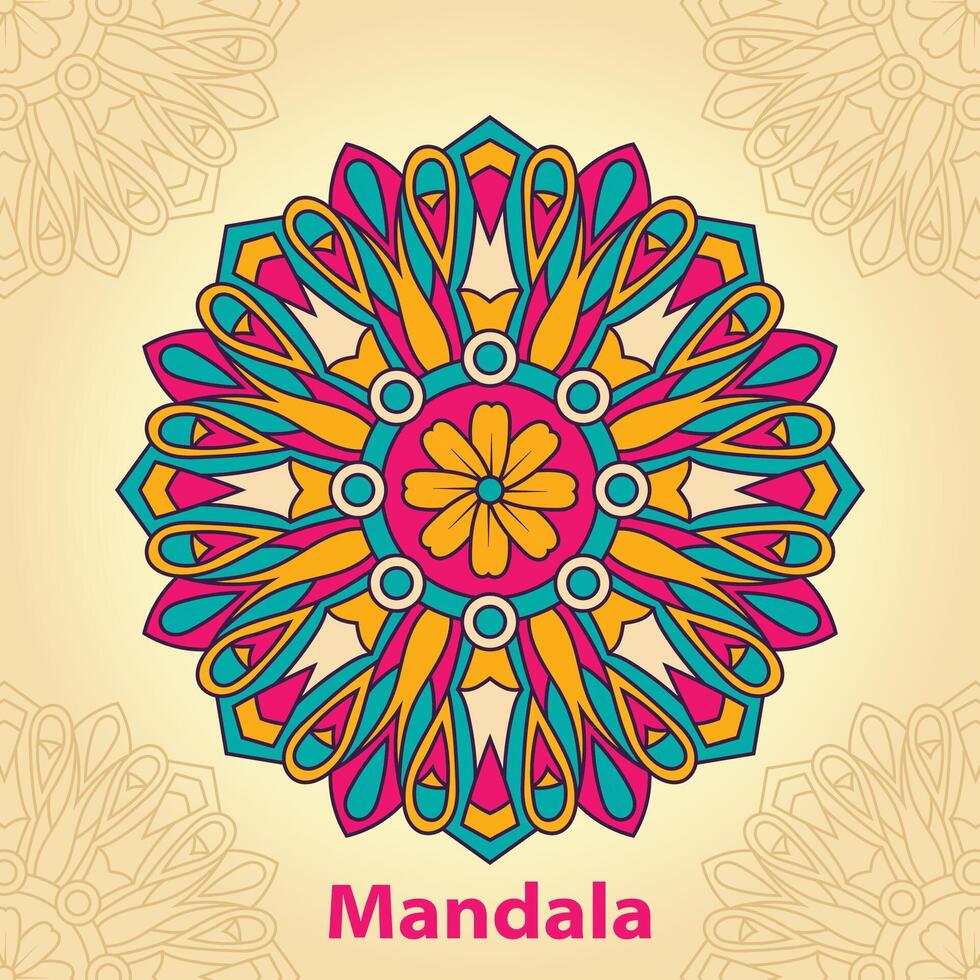 Colorful floral mandala vector illustration