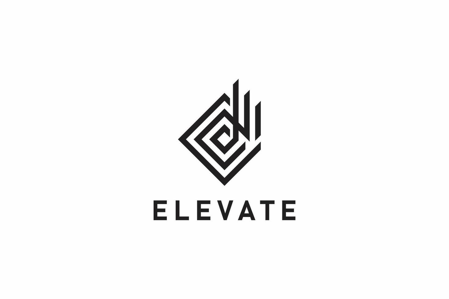 Elevate Logo Business Company Abstract Building Construction Brand Identity Sign Symbol vector