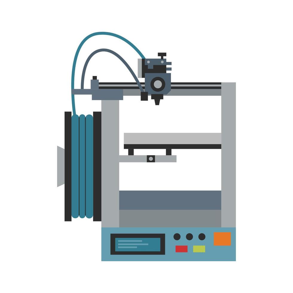 3d impresora aislado en blanco antecedentes. 3d concepto. tecnología concepto. vector