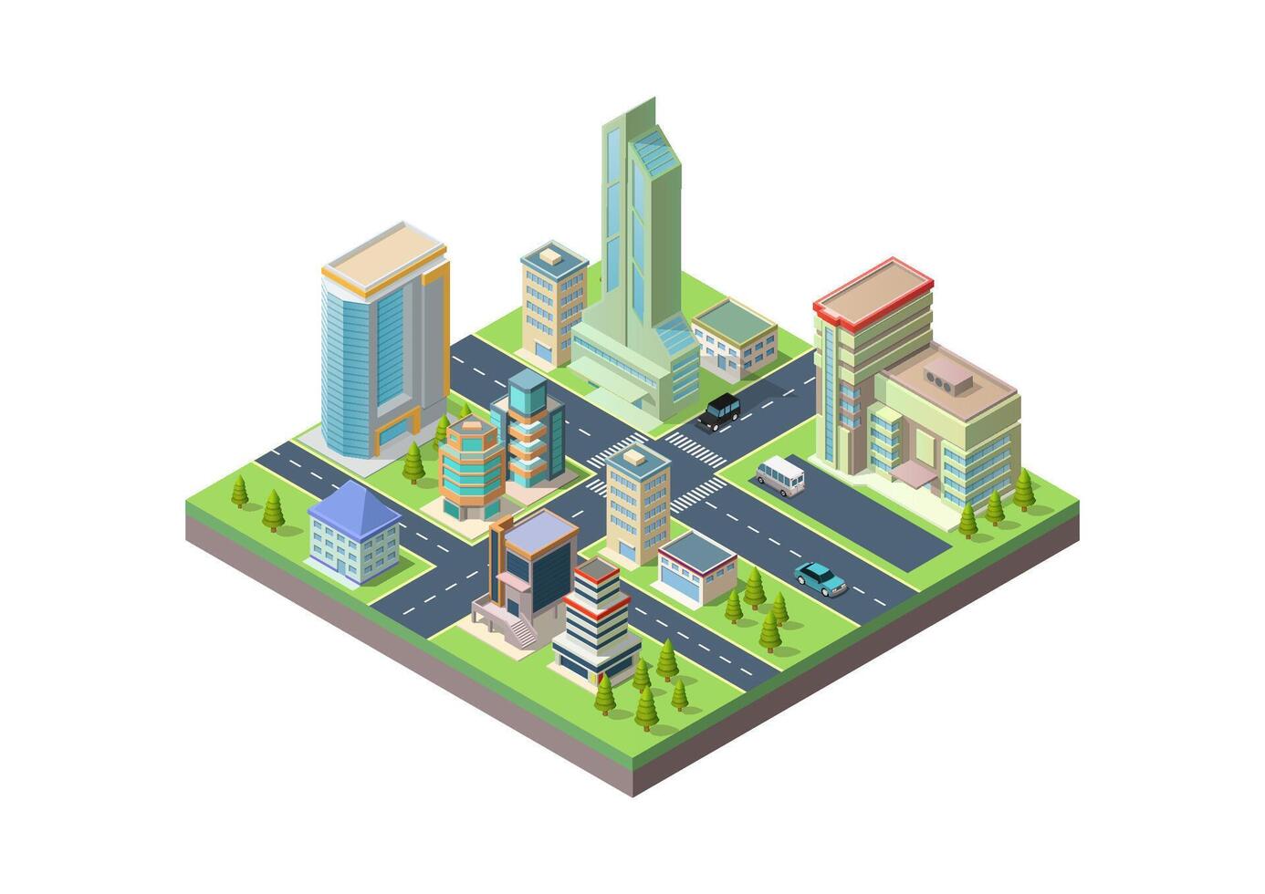 isométrica ciudad mapa navegación vector