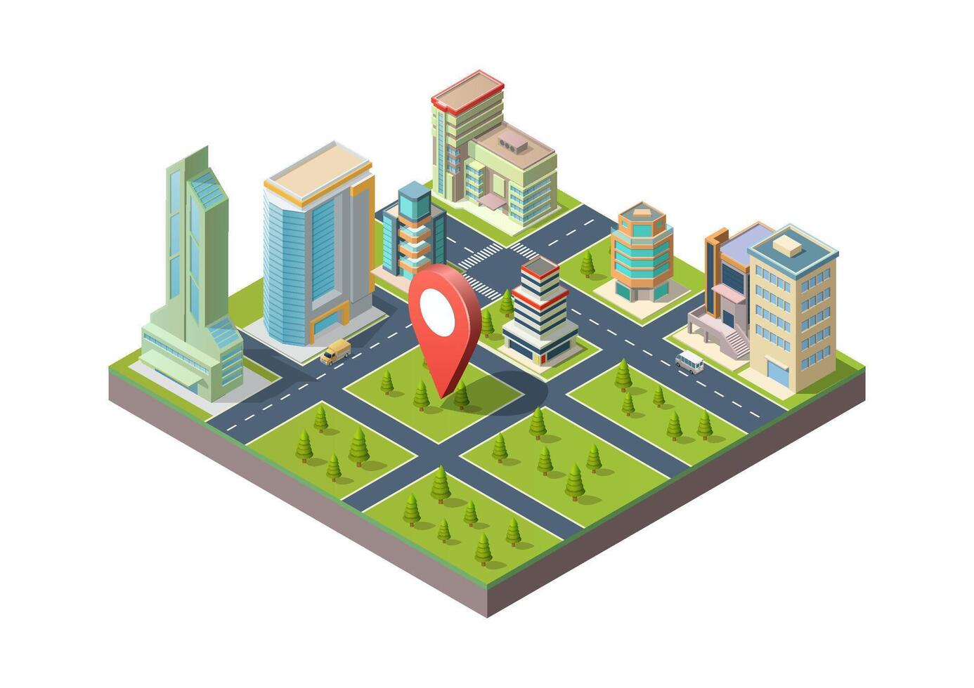 Isometric city map navigation vector