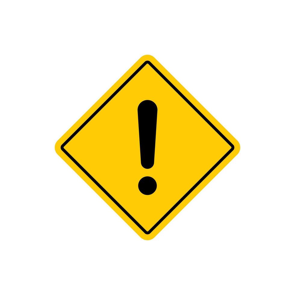 Yellow square sign with exclamation mark icon vector. Warning symbol vector