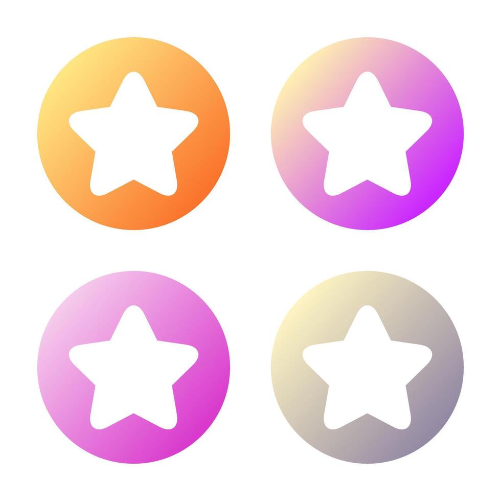 Star icon vector set in gradient color style