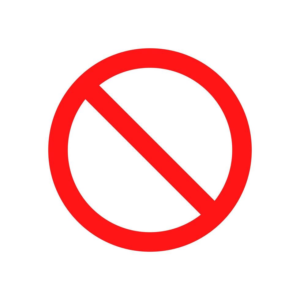 Prohibition sign icon in flat style. Forbidden symbol vector