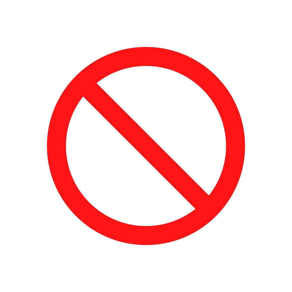 Prohibition sign icon in flat style. Forbidden symbol vector