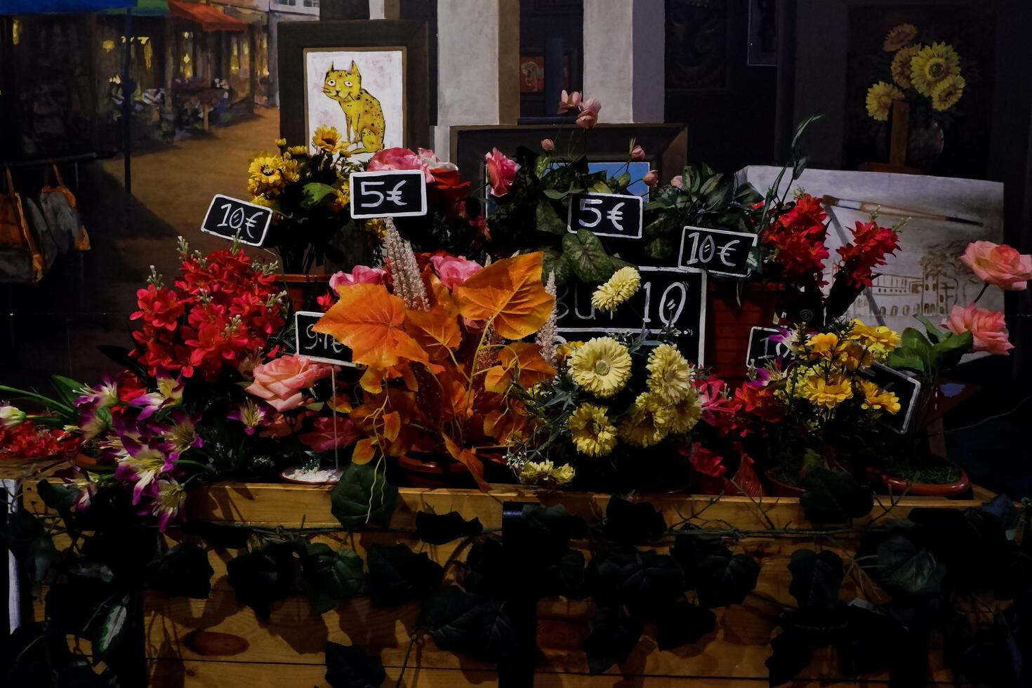 Batu - Indonesia, October 10, 2023. Selective focus of florists in Italy at night. photo