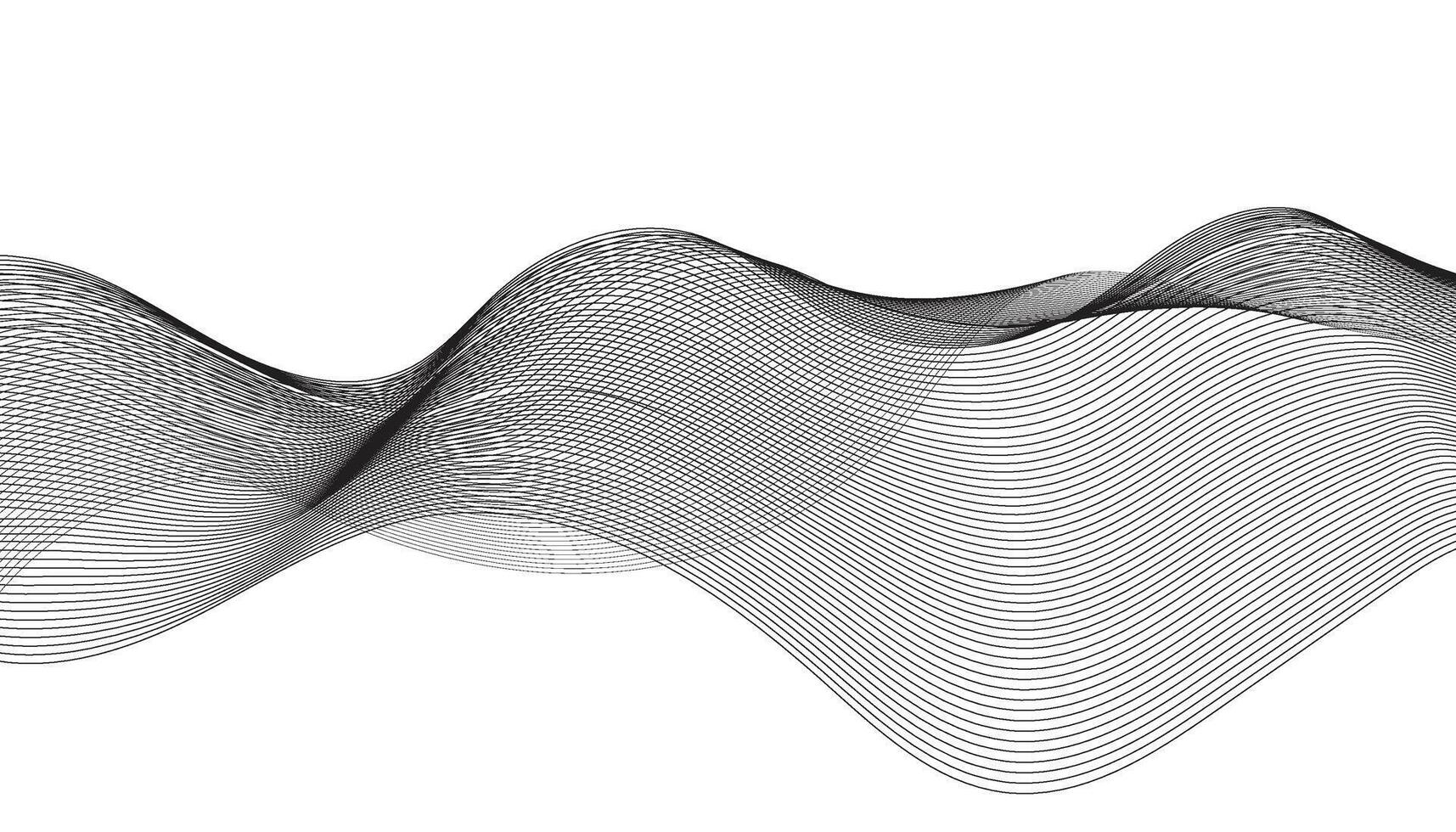 Abstract wave lines. Line waves background. Black line on white background vector