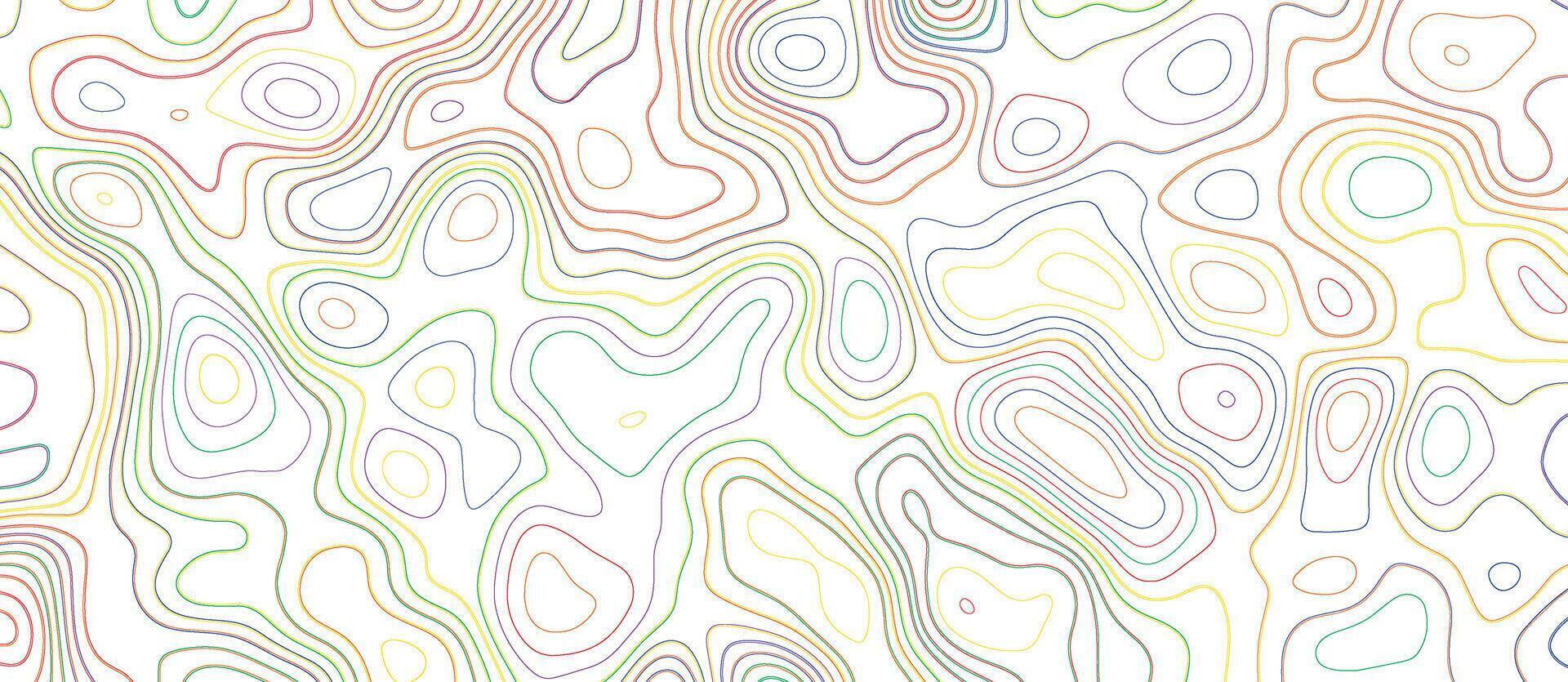 colorful topographic background. seamless pattern with lines. topographic map. abstract background with lines and circles. multicolor line background. vector