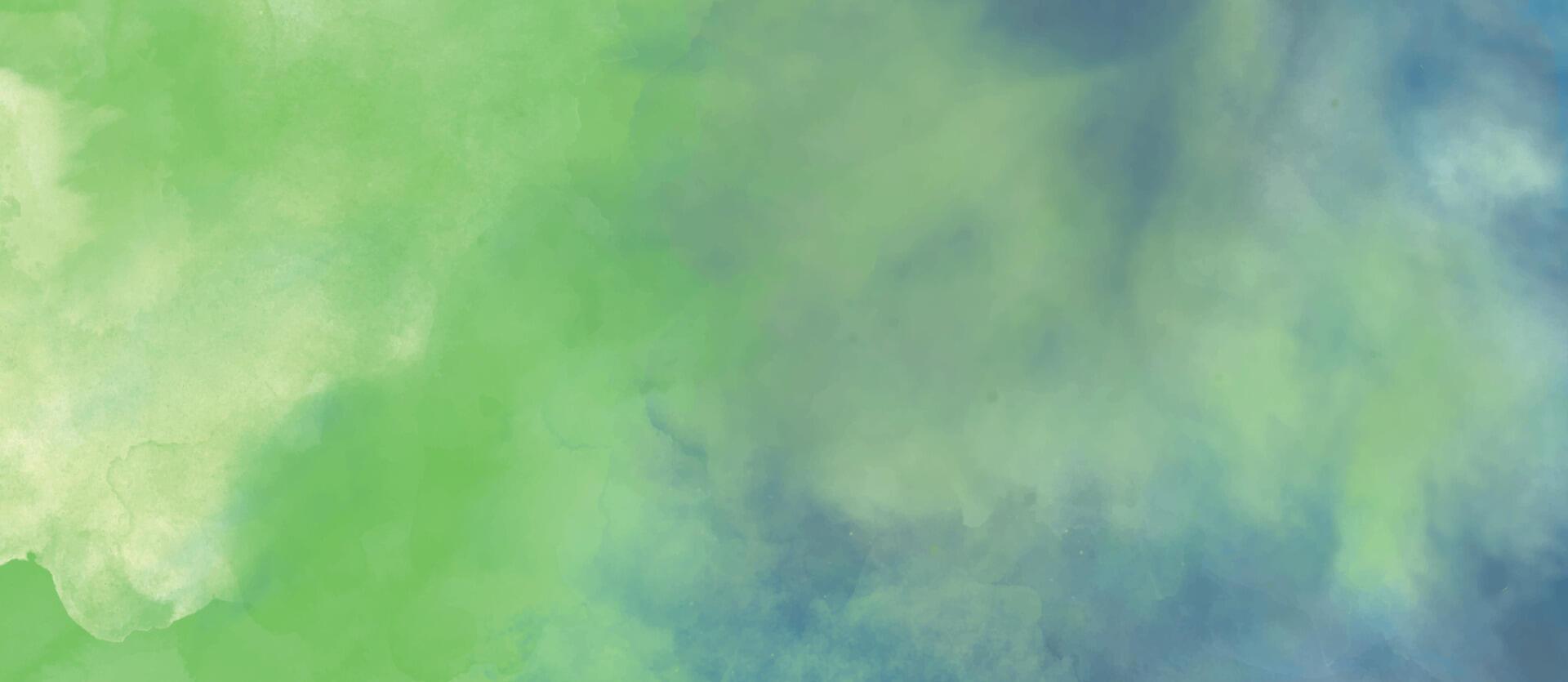 Green blue watercolor background. Abstract watercolor background. Colorful watercolor grunge texture. vector