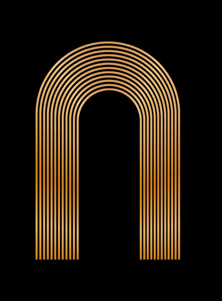 Gold Gradient Texture Graphic Shape Isolated on Black Cover Minimalist Poster Template vector