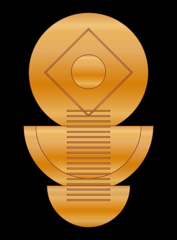 Gold Gradient Texture Graphic Shape Isolated on Black Cover Minimalist Poster Template vector