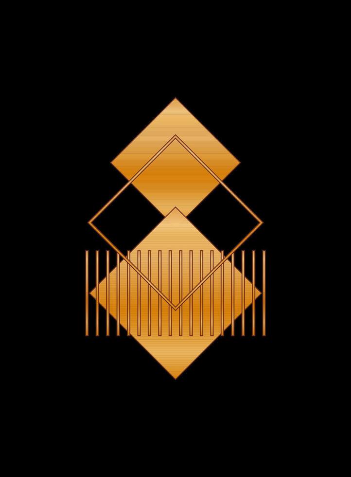 Gold Gradient Texture Graphic Shape Isolated on Black Cover Minimalist Poster Template vector