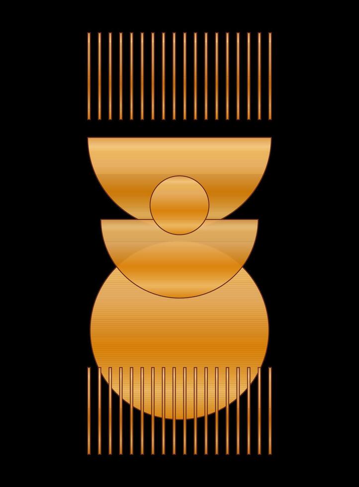 Gold Gradient Texture Graphic Shape Isolated on Black Cover Minimalist Poster Template vector