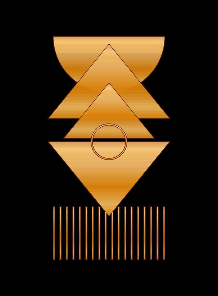 Gold Gradient Texture Graphic Shape Isolated on Black Cover Minimalist Poster Template vector