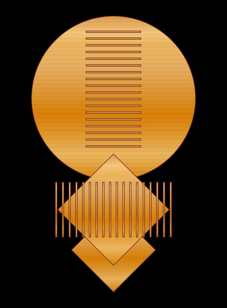 Gold Gradient Texture Graphic Shape Isolated on Black Cover Minimalist Poster Template vector
