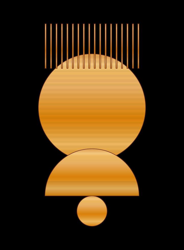 Gold Gradient Texture Graphic Shape Isolated on Black Cover Minimalist Poster Template vector