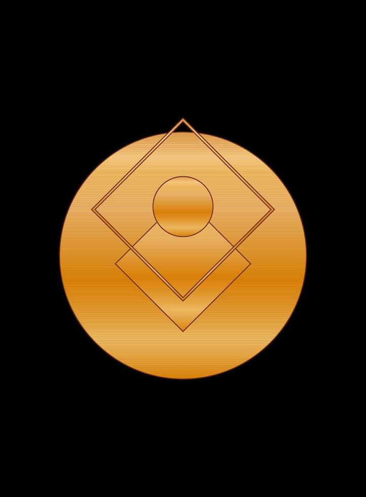 Gold Gradient Texture Graphic Shape Isolated on Black Cover Minimalist Poster Template vector