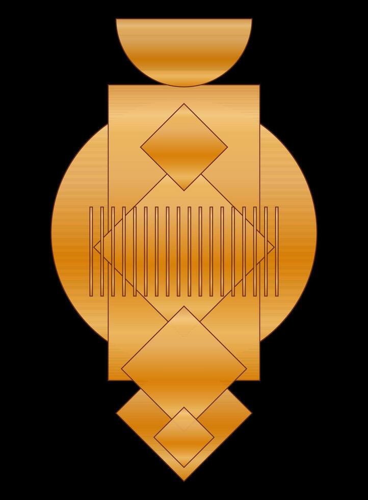 Gold Gradient Texture Graphic Shape Isolated on Black Cover Minimalist Poster Template vector