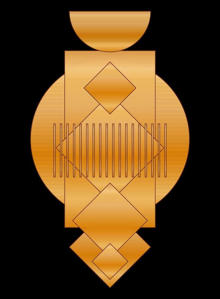 oro degradado textura gráfico forma aislado en negro cubrir minimalista póster modelo vector