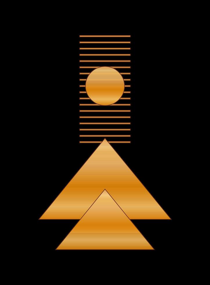 Gold Gradient Texture Graphic Shape Isolated on Black Cover Minimalist Poster Template vector