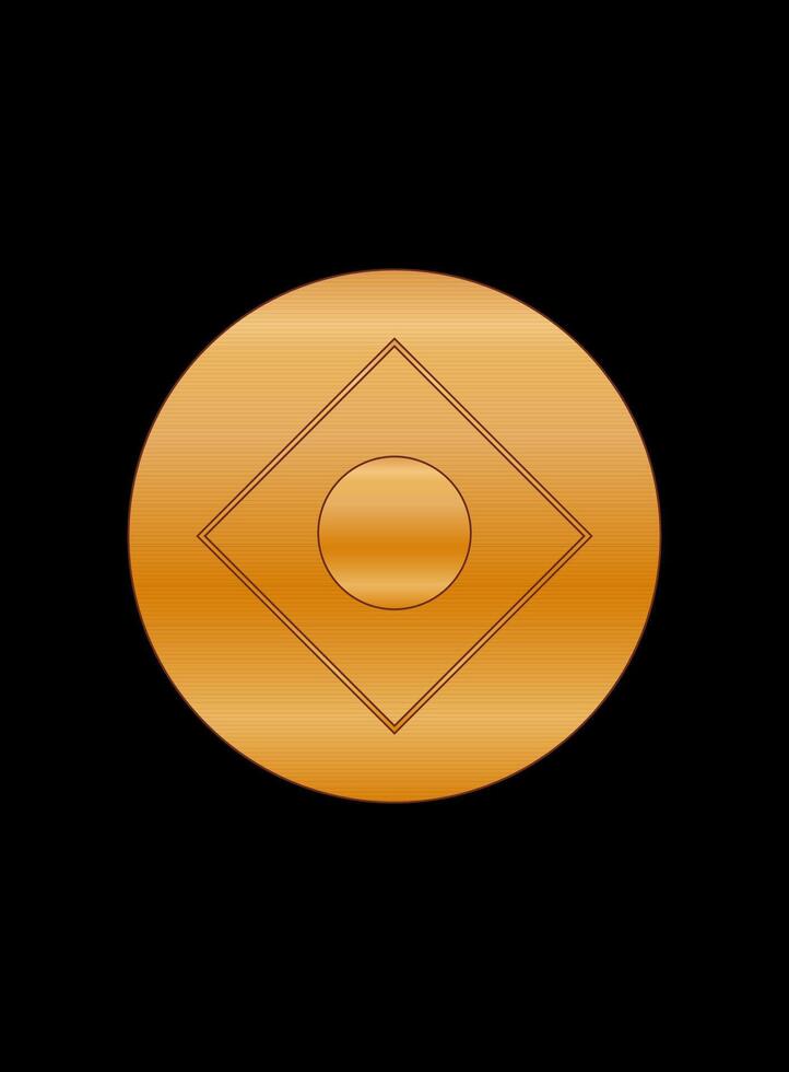 Gold Gradient Texture Graphic Shape Isolated on Black Cover Minimalist Poster Template vector