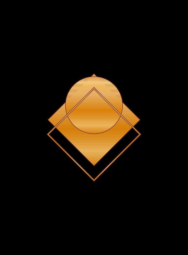 Gold Gradient Texture Graphic Shape Isolated on Black Cover Minimalist Poster Template vector